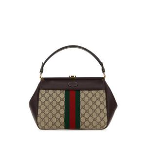 GUCCI GG 슈프림 패브릭 &  가죽 핸드백 726428FABG8 9887