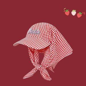 [드레스날다]심페로폴 체크 두건 스카프 자외선차단 캡 모자