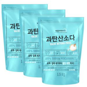 바른세제연구소 과탄산소다 1.5kg x 3개