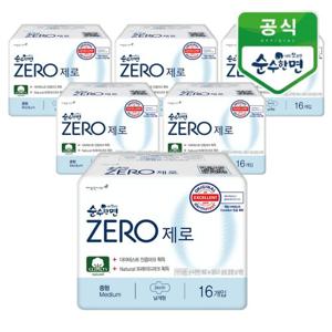 깨끗한나라 순수한면 제로 중형 16개입x6팩