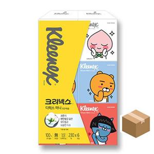 원룸생활 크리넥스 디럭스 미니 1 2 각티슈 230매X6개 6팩