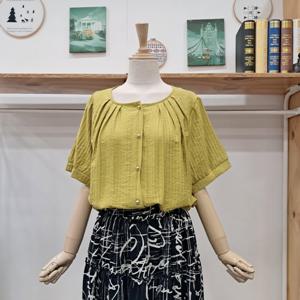 [레코브]라운드금속블라우스SB31E8BL519XOL