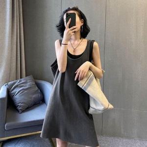 [셀러허브_여성트랜드패션]ONM 여름 코디하기 편안한 루즈핏 캐주얼 미디 나시원피스