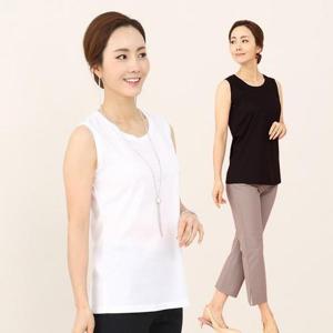 [애비뉴투지]엄마옷 감촉 좋은 여름 실켓 면 민소매 티셔츠 A04014 50대 60대 중년여성의류
