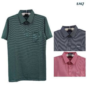 SMJ1789 남자 반팔 카라 티셔츠 중년 남성 스판 반팔티 잔피엘