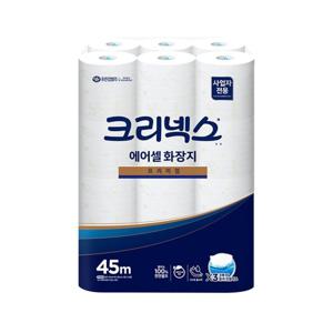 물에 잘 녹는 에어셀 프리미엄 두루마리 화장지 45m 24롤 45090