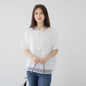 엄마옷 마담4060 쥬얼매쉬후드티셔츠-QTE2505049-