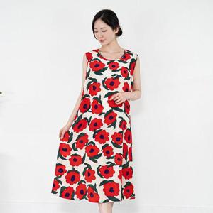 [모슬린]엄마옷 인견 나시 나염 원피스 OP205252 마담/미시옷/중년여성의류/빅사이즈/50대/60대여성옷