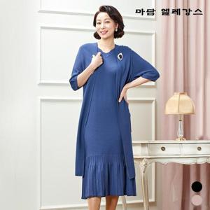 [마담엘레강스][마담엘레강스] 플래티넘 섬머 니트 원피스+베스트 앙상블 K221OP02+K221VT03