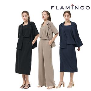 [런칭가 69,900원][후라밍고] 25SS NEW+ 리얼 크링클 썸머 수트 셋업 4PCS(하프재킷+탑블라우스+팬츠+스커트)