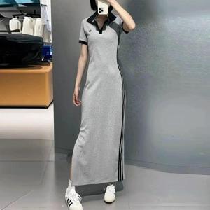 아디다스 슬림핏 브이넥 롱원피스 아디다스   KF0318