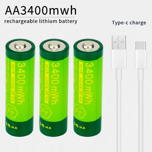 용 건전지 배터리 1.5V AA 식 3400mwh C타입 USB 케이블로 급속 충전