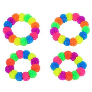 12pcs 여러 가지 빛깔의 뾰족한 헤지 볼 팔찌 팔찌 참신 Fidget 장난감 Squishy 감각 스트레스 릴리프 Antistress 장난감을 짜내십시오