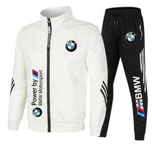 봄과 가을 러닝 의류 남성 BMW 탑 가디건 + 바지 캐주얼 스포츠 의류 남성 스포츠 의류 피트니스 스포츠 의류