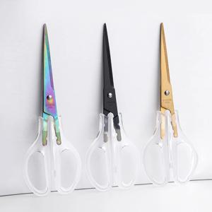 1 Pcs 사무실 가위, 투명 손잡이 가위 녹 방지, 수제 Diy 국내 사무용 문구, 종이 컷 가지 치기 ZS-17