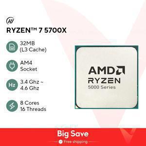 AMD Ryzen 7 5700X R7 5700X 3.4GHz 8 코어 16 스레드 PCIE4.0 65W CPU 프로세서, 7NM L3 = 32M 100-000000926 LGA AM4, 선풍기 없음