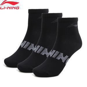 Li-Ning 남여 3 쌍 양말 스포츠 스타일 남성 여성 22-28cm 통기성 안감 편지 편안한 스포츠 양말 AWSU025