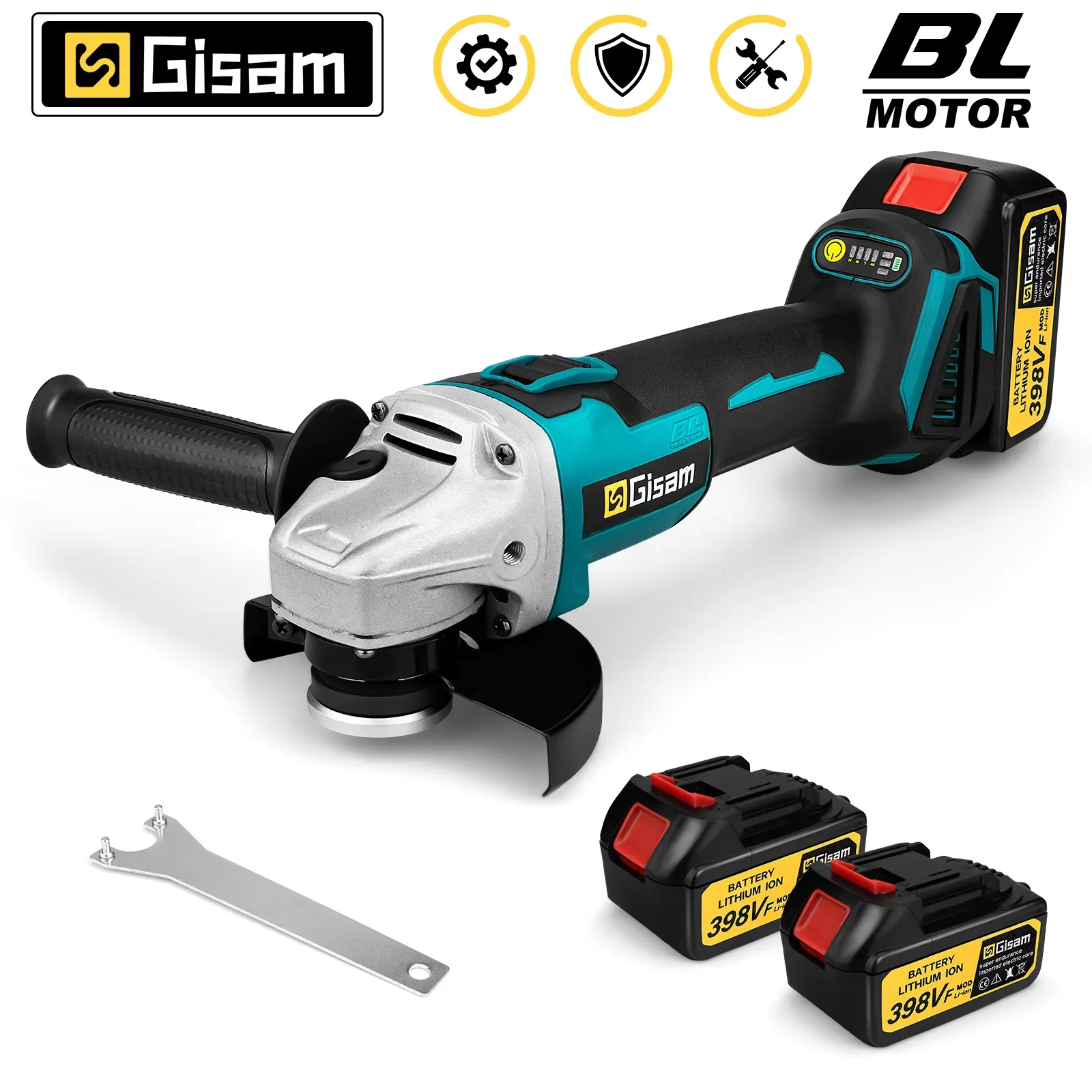 Gisam 125mm M14 브러시리스 앵글 그라인더 커팅 머신 Makita 18V 배터리 핀용 무선 전기 앵글 그라인더 전동 공구