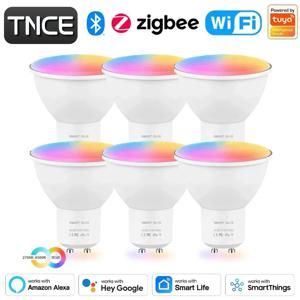 TNCE 투야 GU10 LED 전구, 와이파이 지그비 블루투스, RGB C + W 화이트 조광 램프, 스마트 컨트롤 전구, 음성 알렉사, 구글 홈