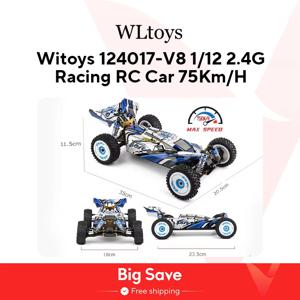 Wltoys 성인용 레이싱 RC 카, 4WD 브러시리스 모터, 고속 리모컨 오프로드 드리프트 장난감, 124017-V8, 1/12, 2.4G, 75 km/h, 신제품
