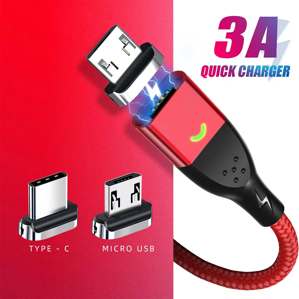 FONKEN 마그네틱 마이크로 USB 유형 C 케이블 고속 충전 데이터 와이어 코드 자석 충전기 Huawei Xiaomi 13 pro 용 USB 유형 C 케이블