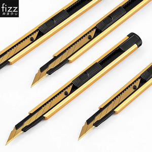 새로운 Youpin Fizz 고 탄소강 아트 나이프 골드 메탈 블레이드 자동 잠금 디자인 가정용 골절 나이프 커터가있는 날카로운 각도