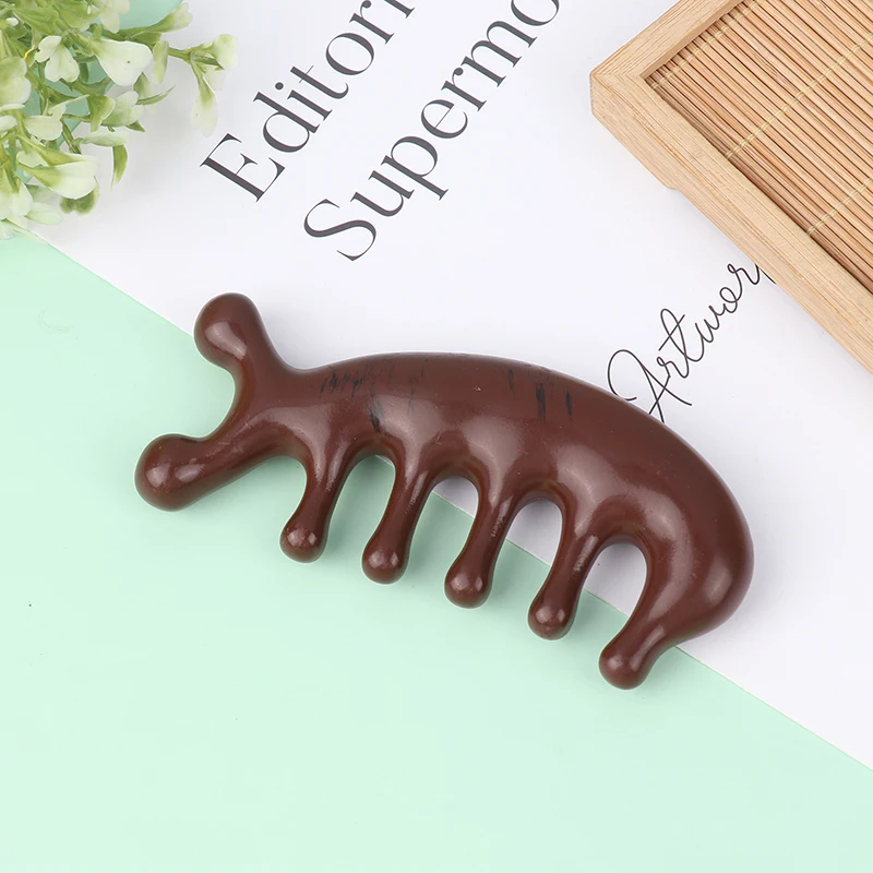 1Pc 수지 마사지 빗 머리 자오선 두피 빗 얼굴 눈 어깨 목 긁기 치료 정전기 방지 넓은 치아 빗