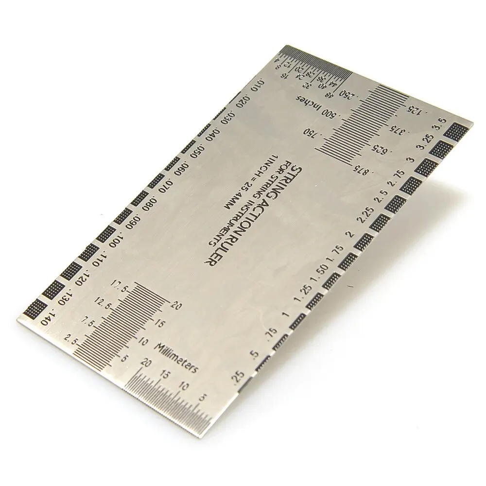 기타 베이스 실버용 스테인레스 스틸 스트링 눈금자 스트링 액션 게이지 눈금자