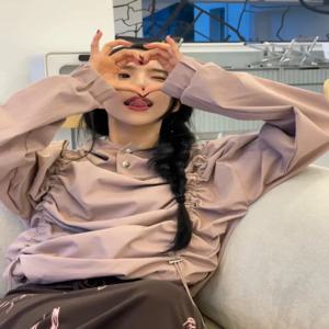 2025년 겨울 신상 심플 무지 기능성 접이식 방풍 드로스트링 후드 스포츠 스웨트셔츠 루즈핏 후드티 여성