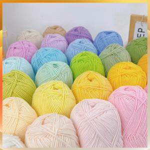 A1-a 50g/세트 소프트 밀크 코튼 얀, 크로셰 뜨개질 실, 니팅 울 DIY 공예 스웨터 모자 아기 울 손뜨개 도매