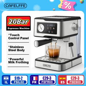 Cafelffe 에스프레소 머신, 카푸치노 메이커, 우유 거품기 스팀 지팡이, 커피 메이커, 반자동 카페테라 선물, 20Bar