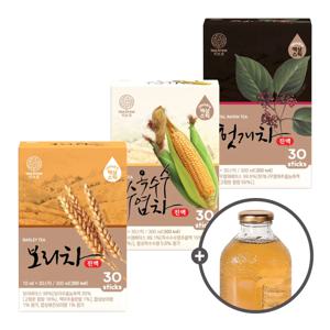 맥널티 티브루 원액 간편 액상스틱 30개입 3종 세트 (보리차/옥수수수염차/헛개수)