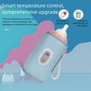 Digital Baby Milk Bottle Insulation Cover Portable Waterproof Heating Milk Bottle Cover Adjustable Temperature Milk Warmer