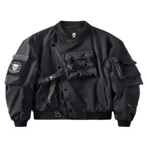 죽음의 신 폭격기 재킷 가슴 주머니 Techwear 남성 펑크 힙합 전술 streetwear 블랙 대표팀 재킷 대형 ma1 코트