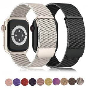 애플 워치 밴드용 밀라노 루프 스트랩, 울트라 2, 49mm 메탈 밴드, 아이워치 시리즈 9, 8, 7, 6, SE, 5, 4, 3, 44mm, 40mm, 45mm, 41mm, 42-38-44mm