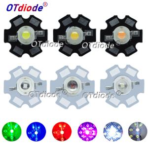 10pcs 1W 3W 높은 전원 LED 전체 스펙트럼 흰색 따뜻한 흰색 녹색 파란색 딥 레드 660nm 로얄 블루 IR UV 20mm 블랙 스타 PCB
