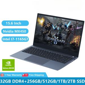 2025년형 게이밍 노트북, 외장 그래픽 지포스 MX450 탑재, 사무용 노트북, 11세대 인텔 i7-1165G7, 32GB 램 + 2TB M.2 타입-C DP 메탈
