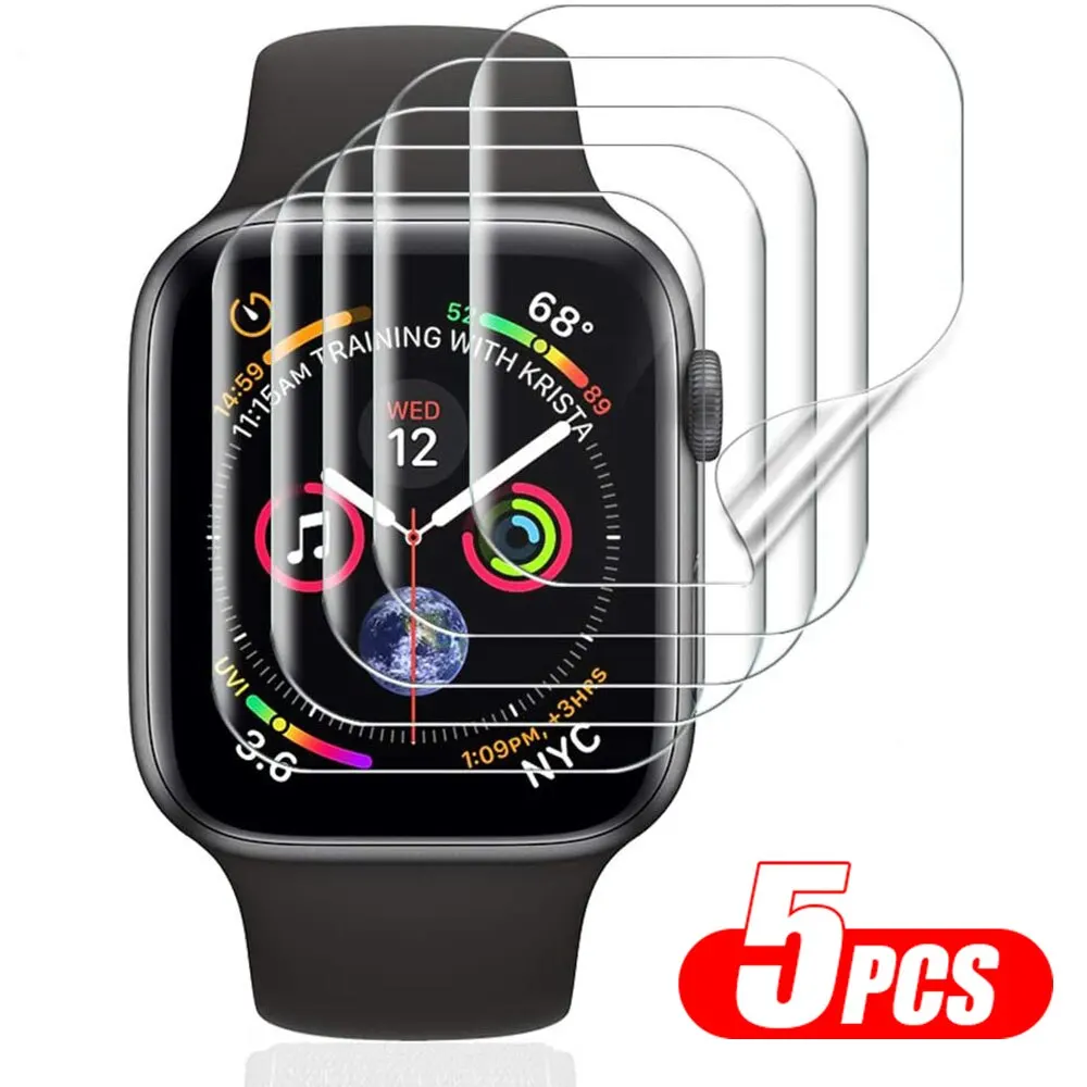 Apple Watch 용 5 개/몫 화면 보호 필름 8 7 6 SE 5 4 3 IWatch 시리즈 용 전체 보호 38mm 42mm 45mm 41mm 40mm 44mm
