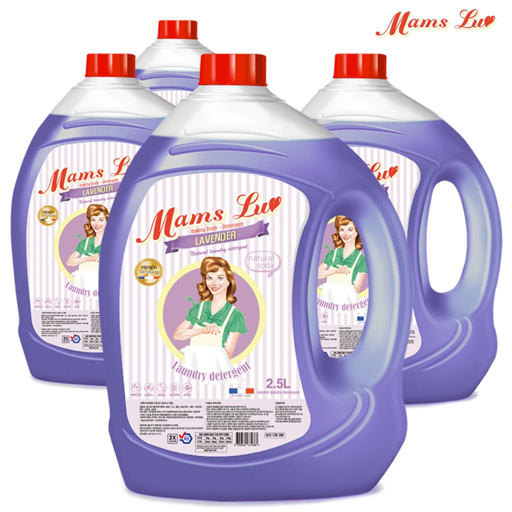 맘스럽 MamsLuv 딥클린 라벤더 액체세제 2.5LX4개 베이킹소다 중성세제 얼룩제거제 표백제 세탁세제 향기세제 세제추천