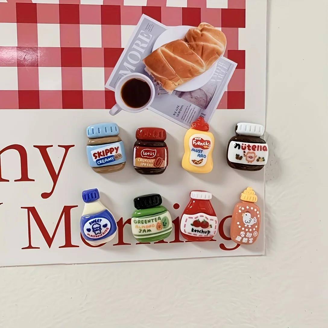 8pcs 냉장고 자석, Kawaii 만화 음식 냉장고 자석, 귀여운 장식 자석 개인화 된 냉장고 자석 사물함 캐비닛
