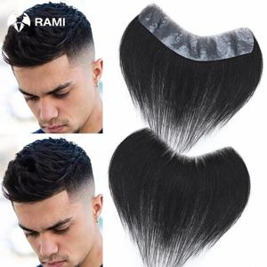 남자 헤어 라인 Toupee 남자를위한 자연 헤어 피스 PU 전면 Toupee 가발 얇은 피부 기본 헤어 라인 Toupee 100% 인간의 머리카락과 레미 헤어