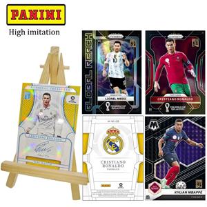 파니니 축구 스타 메시 호나우두 Mbappe 높은 모조 굴절 반짝이 서명 휴일 선물 컬렉션 2022 월드컵