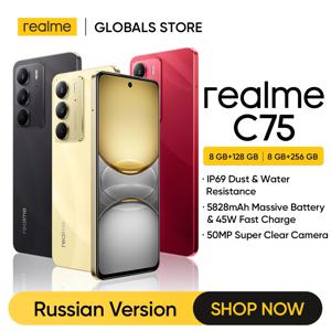 Realme C75 스마트폰 Helio G92 Max 칩셋, 45W 충전, 50MP 카메라, 5828mAh 배터리, 6.72 인치 90Hz 디스플레이, NFC IP69, 신제품