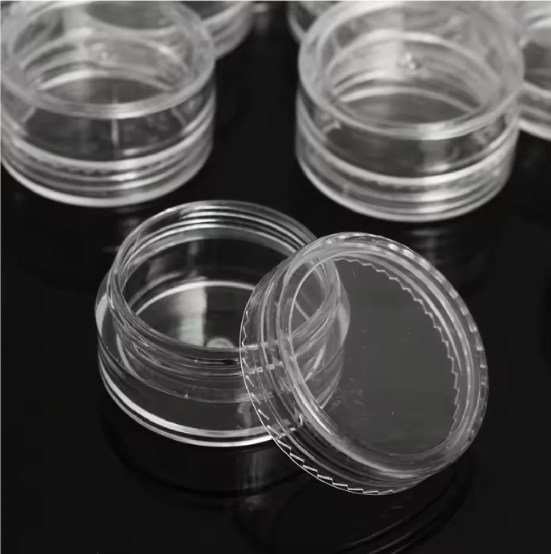 50pcs 5g 샘플 클리어 크림 항아리 미니 화장품 병 컨테이너 네일 아트에 대 한 투명 냄비 밤에 대 한 작은 지우기 수 주석