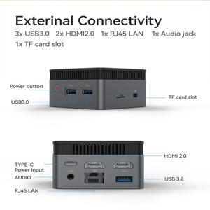 BEBEPC 미니 PC Intel N100 Celeron N5105 온보드 8G/12GRAM M.2 SSD 듀얼 밴드 WiFi Bluetooth 4.0 기가비트 LAN 4K 노트북 컴퓨터