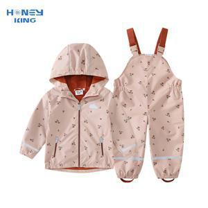 HONEYKING 아동 의류 세트 비옷 정장 아기 방수 작업복 바지 소녀 점프 슈트 아동용 자켓 및 바지 세트