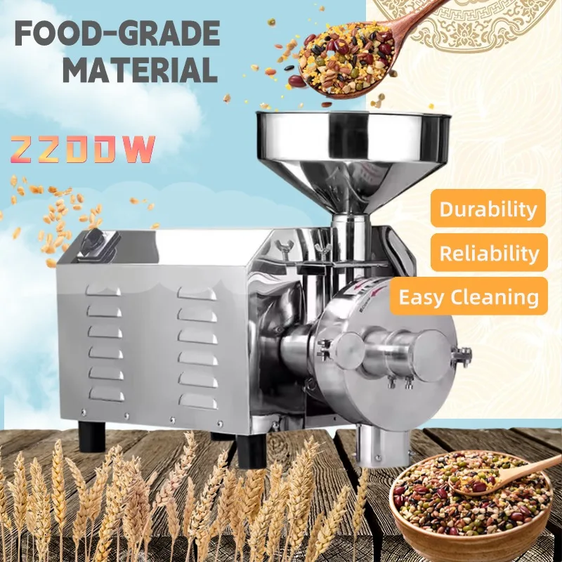 Masala Grader 고추 밀링 스파이스 밀 분말 분쇄 곡물 분쇄기 설탕 소금 연삭 기계 2200w 30-50kg/H