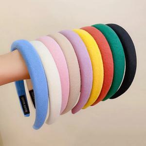 여자를위한 새로운 다채로운 스폰지 리넨 Hairbands 여자 패션 헤어 액세서리 머리띠 머리 고리 모자를 쓰고 있죠 머리 장식