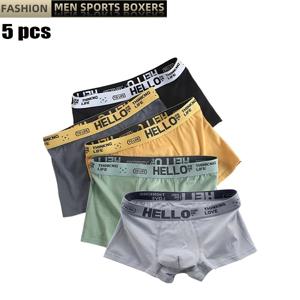 5피스 남성 속옷, 브리프, 레터, 통기성과 편안한 세트, 다양한 색상, L-4XL
