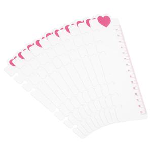 북마크 눈금자 스냅인 눈금자 페이지 마커 북 마크 측정 도구, 6 홀 바인더 노트북용 드로잉 도구, 핑크 하트 모양, 10 개